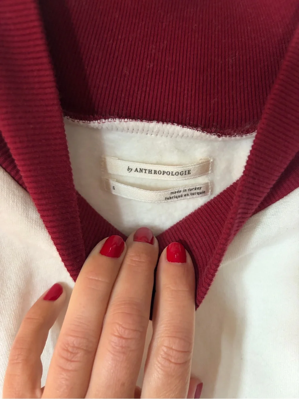 Anthropologie Crewneck Sweatshirt with Rust Trim - Women